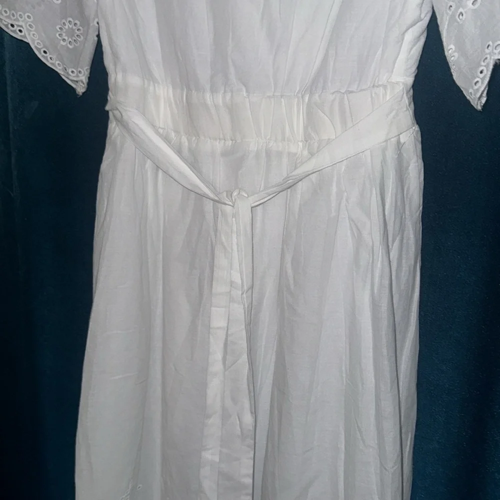 New Petal Lush Knee Length Dress with Button Front and Waist Tie in the Back -XS
